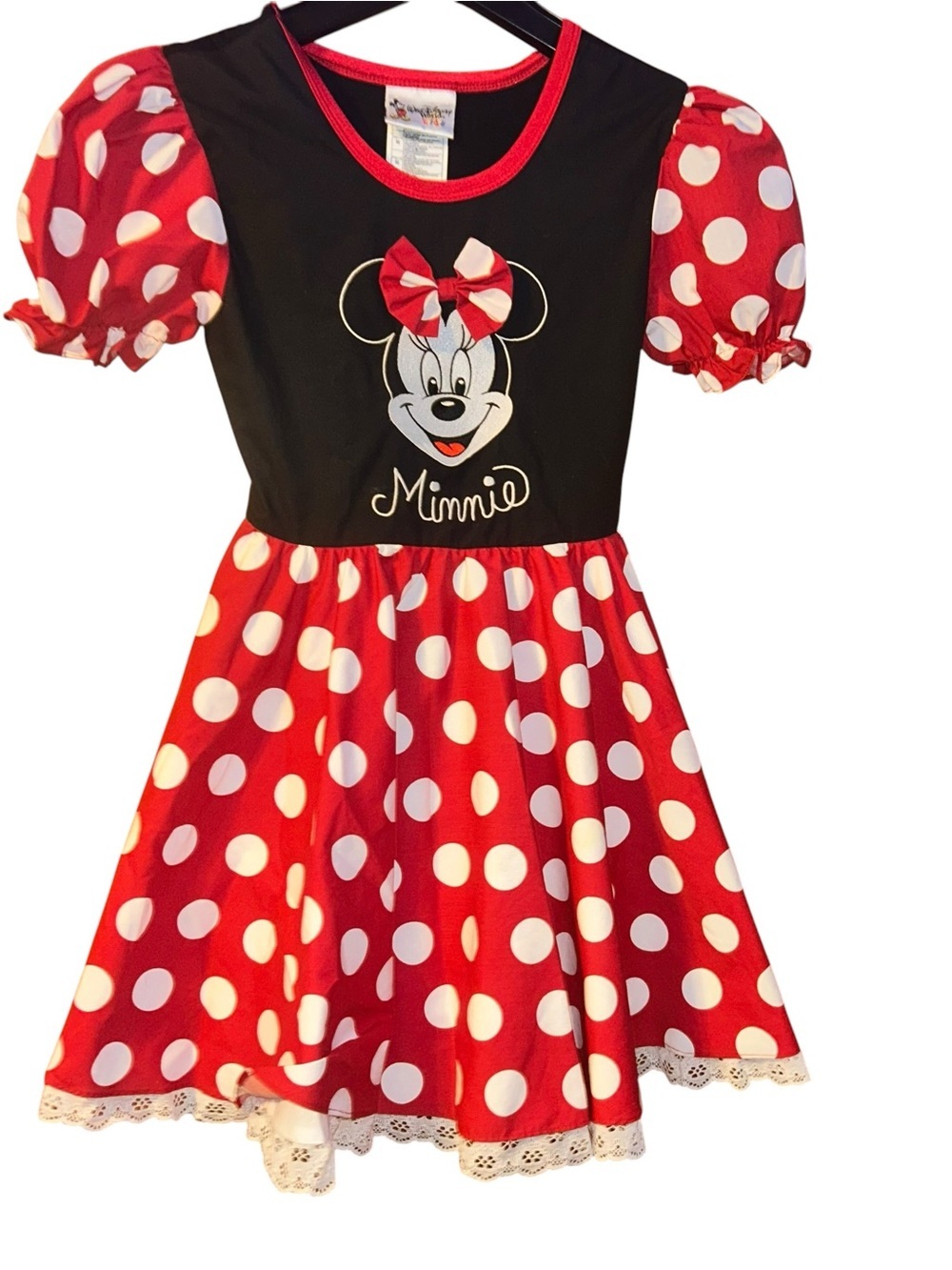 Vintage Disney world classic minnie mouse red dress costume size m 7/8 Vtg